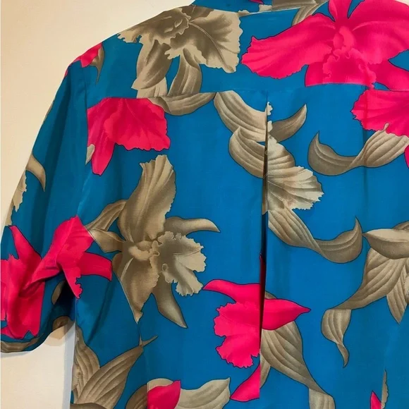 Vintage Paul Stanley 80s Women’s Size 14 Silk Top Floral Retro 90s Butter Mom - Picture 10 of 13